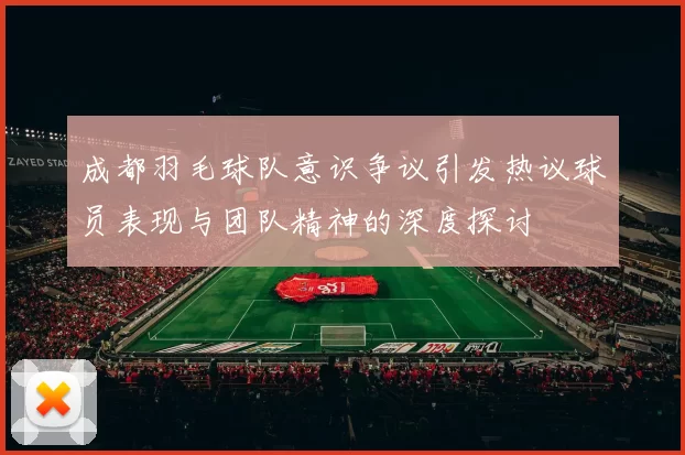 成都羽毛球队意识争议引发热议球员表现与团队精神的深度探讨